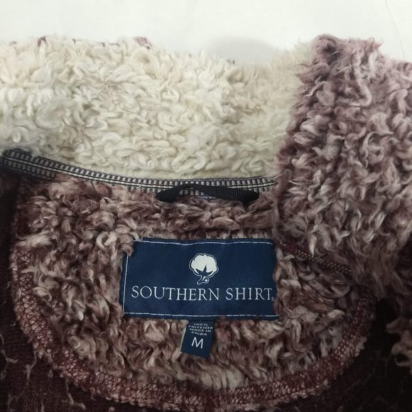 Southern Shirt Fluffy 1/4 Zip Pullover Burgundy Medium Women - Picture 6 of 7